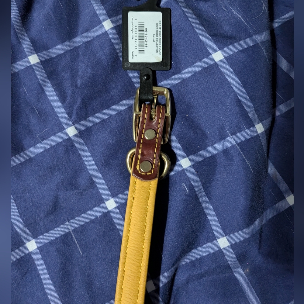 New Leather 15 Inch Dog Collar - Picture 3 of 4